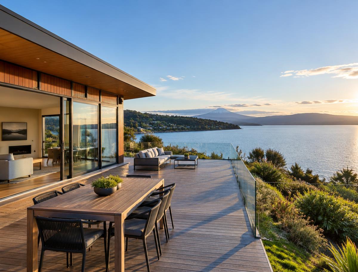 Lake-view home with a big deck, Acacia Bay