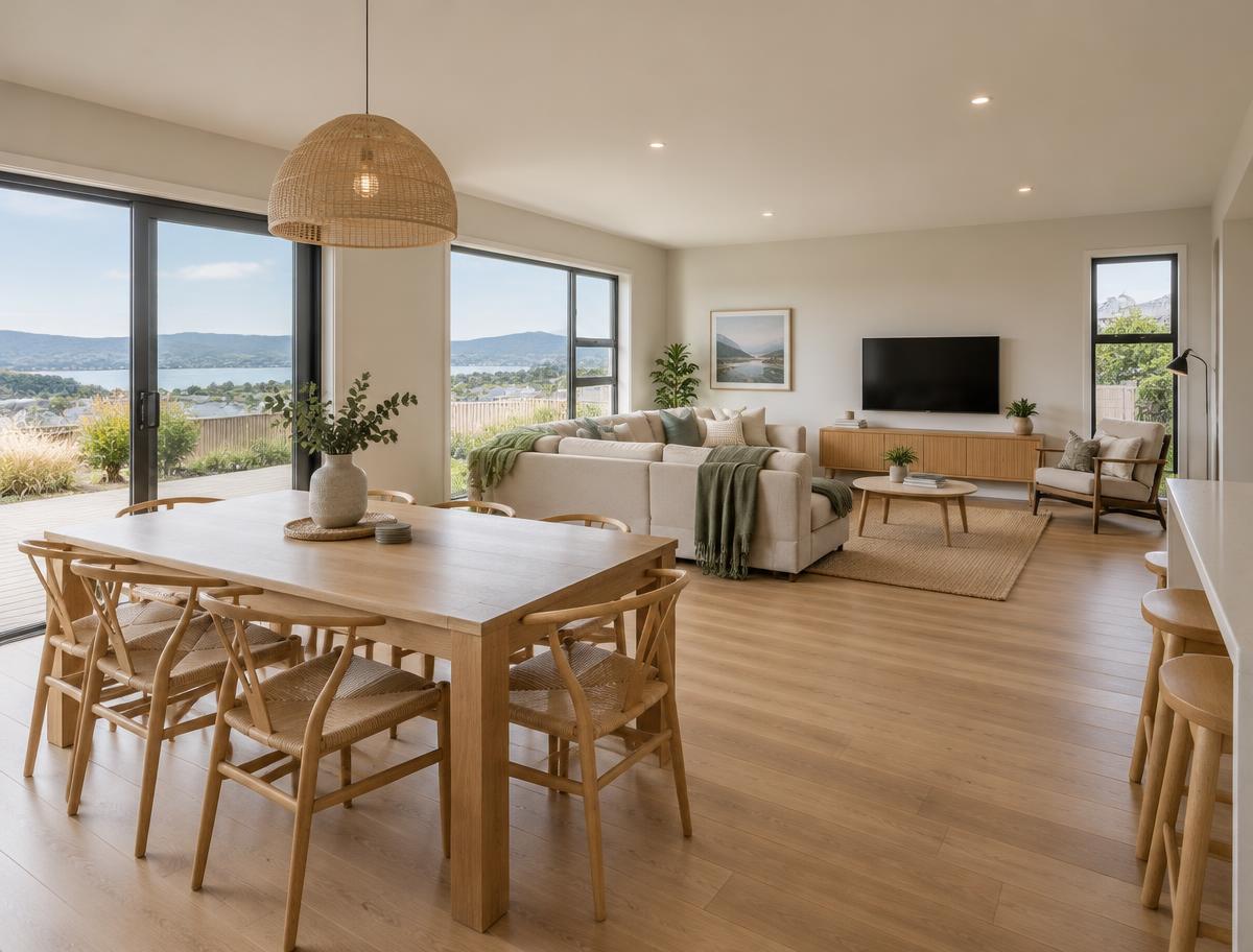 Open-plan living and dining