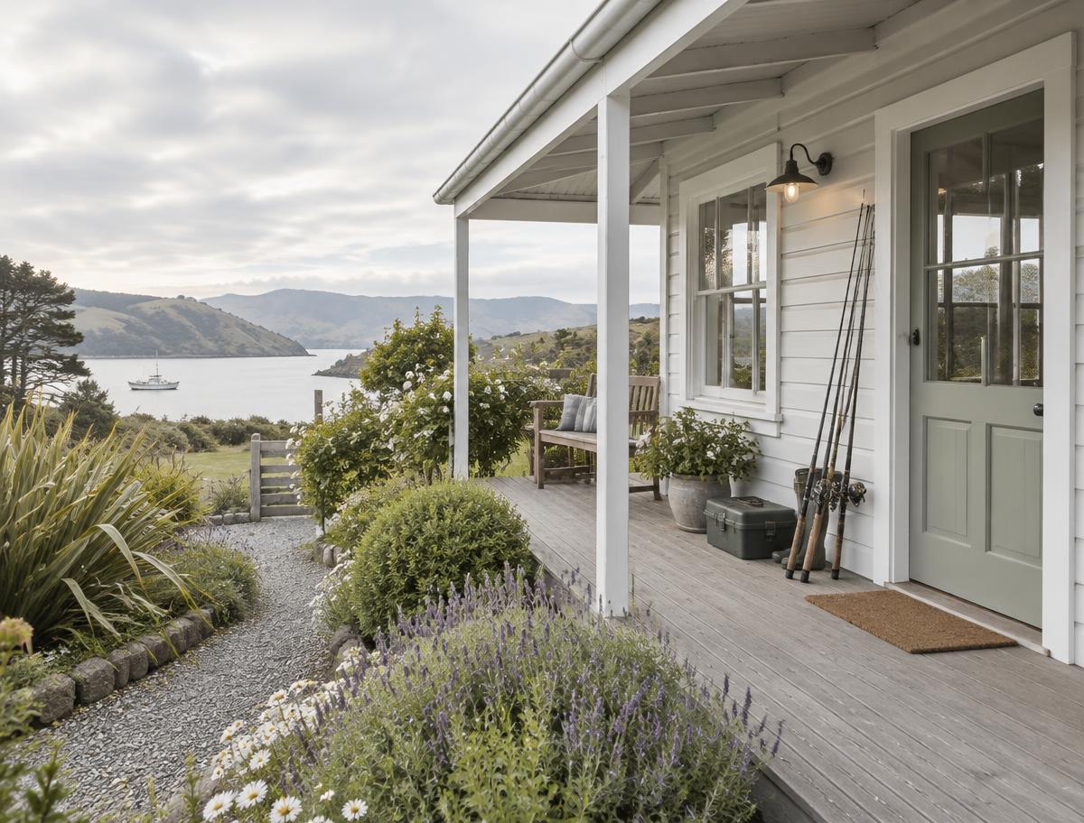 Veranda with fishing rods