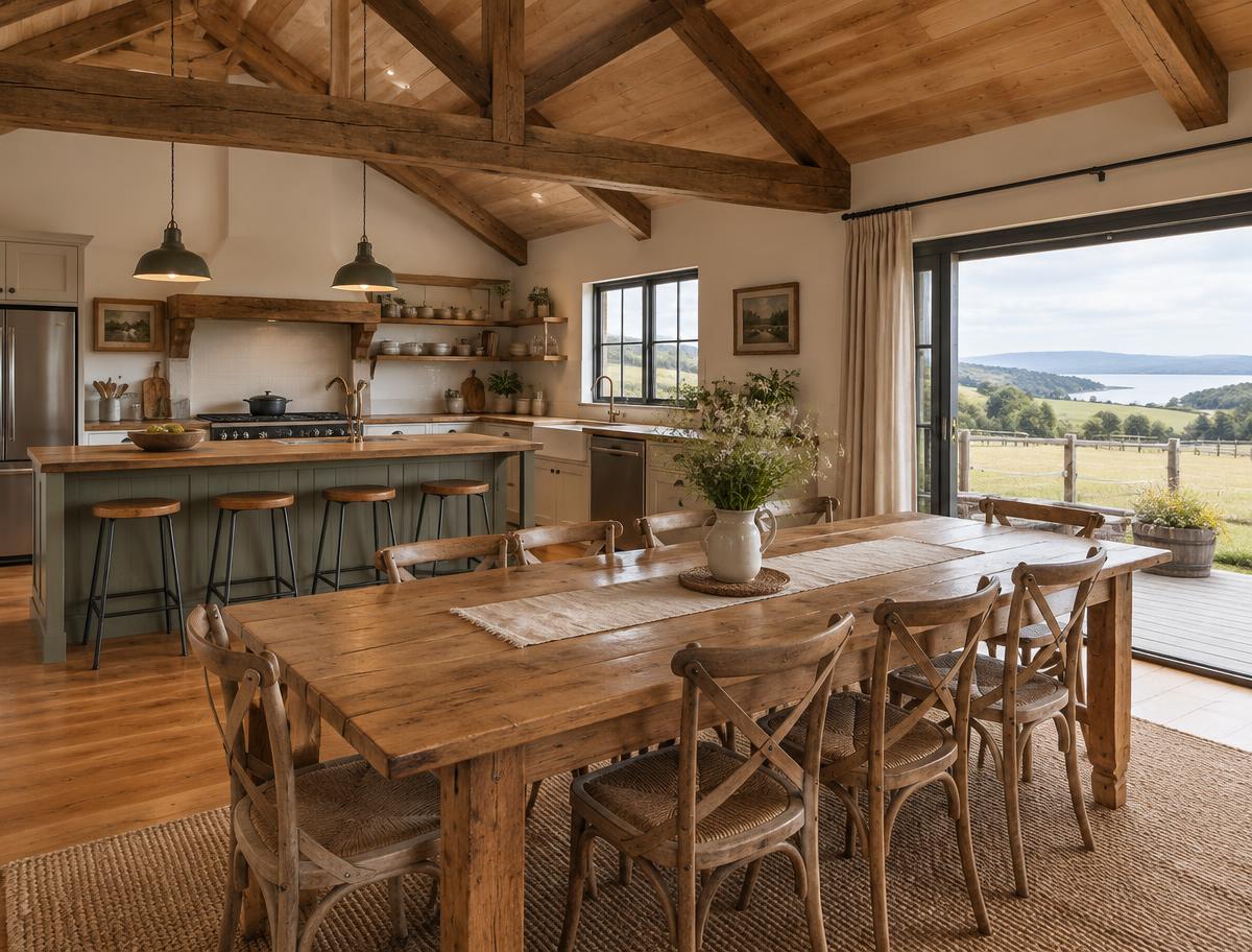 Farmhouse kitchen and dining
