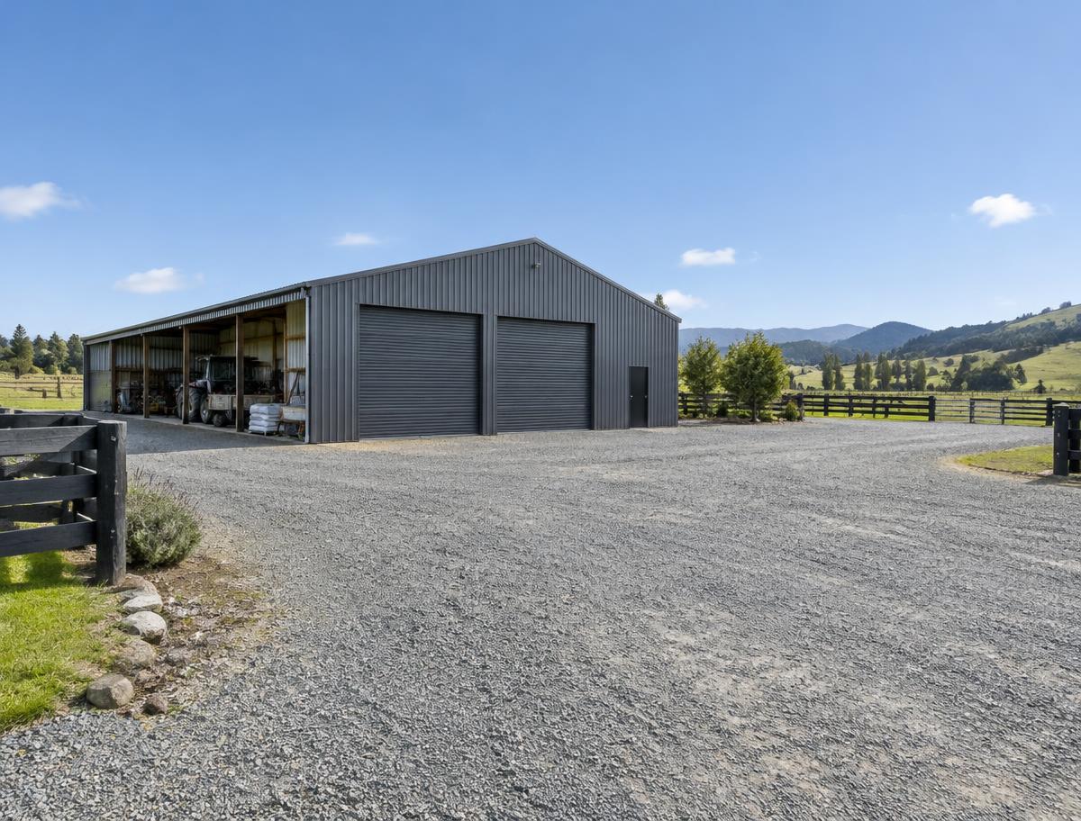 Large shed and yard